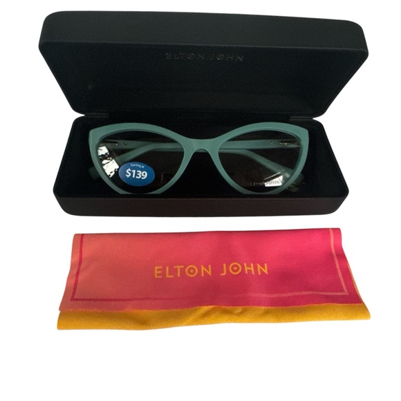 Elton John Eyewear Designer Fashion Glasses School Girl 56-19-140 Cat Eye NEW - Picture 2 of 8